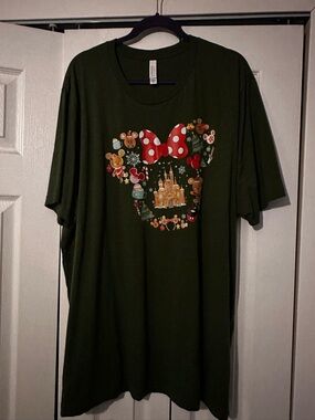 Disney Bella Canvas Olive Green Short Sleeve Graphic Tee